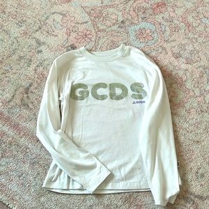GCDS girls white long sleeve top
